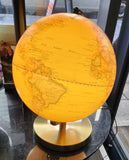 25cm Illuminated Globe Antique Yellow Ocean