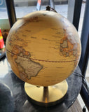 25cm Illuminated Globe Antique Yellow Ocean