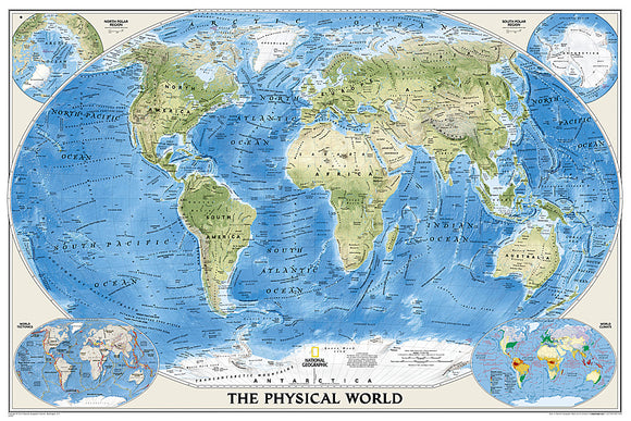 National Geographic World Physical Map