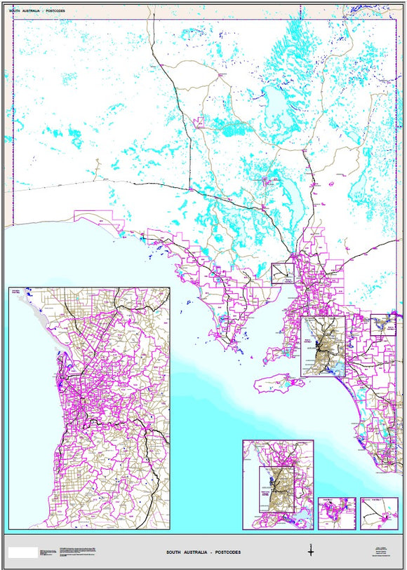 Flat South Australia: Postcode Map (A0)