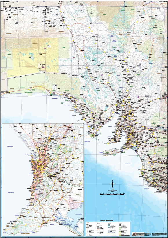 Flat South Australia: General Reference Wall Map (A0)