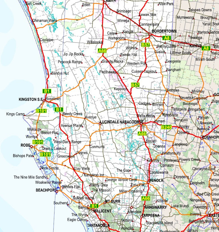 Flat South Australia: General Reference Wall Map (A0) – The Map Shop ...