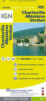 TOP105: Charleville-Mezieres Verdun Map - 1:100,000