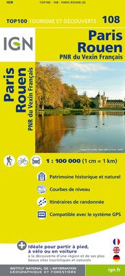 TOP108: Paris  Rouen Map - 1:100,000