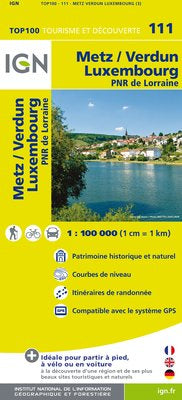 TOP111: Metz  Verdun  Luxembourg Map - 1:100,000