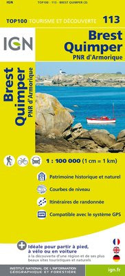 TOP113: Brest  Quimper Map - 1:100,000