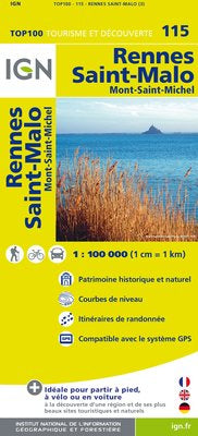 TOP115: Rennes  St-Malo Map - 1:100,000