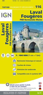TOP116: Laval  Fougeres Map - 1:100,000