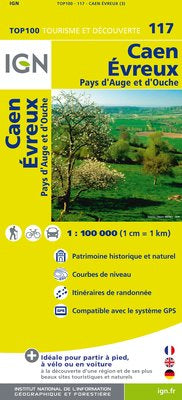 TOP117: Caen  Evreux Map  - 1:100,000