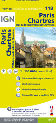 TOP118: Paris  Chartres Map - 1:100,000