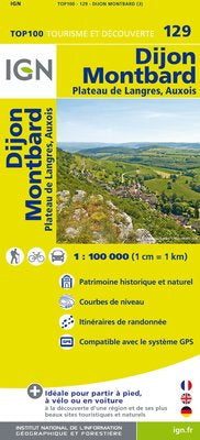 TOP129: Dijon  Montbard Map - 1:100,000