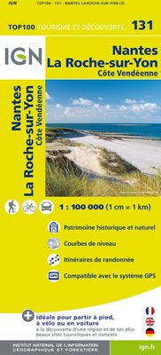 TOP131: Nantes  La-Roche-sur-Yon Map - 1:100,000