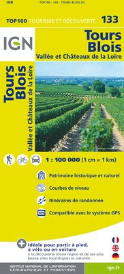 TOP133: Tours Blois Map - 1:100,000