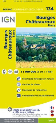 TOP134: Bourges Chateauroux Map - 1:100,000