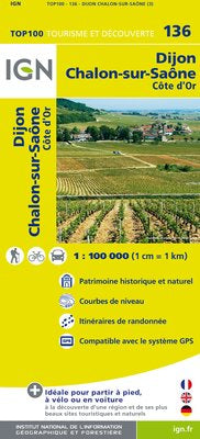 TOP136: Dijon Chalon-sur-Saone Map - 1:100,000