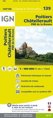 TOP139: Poitiers  Chatellerault Map - 1:100,000