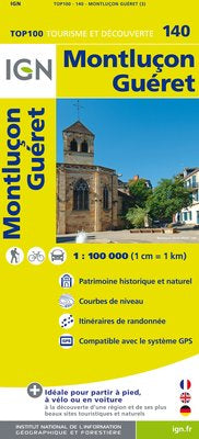 TOP140: Montlucon  Gueret Map - 1:100,000