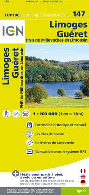 TOP147: Limoges  Gueret Map - 1:100,000
