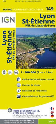 TOP149: Lyon  St-Etienne Map - 1:100,000