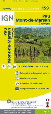 TOP159: Pau  Mont-de-Marsan Map - 1:100,000