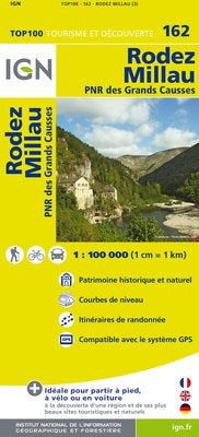 TOP162: Rodez Millau Map - 1:100,000