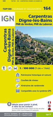 TOP164: Carpentras Digne-les-Bains Map - 1:100,000