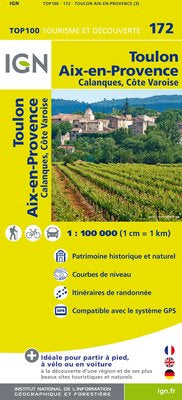 TOP172: Toulon Aix-en-Provence Map - 1:100,000