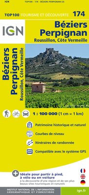 TOP174: Beziers Perpignan Map - 1:100,000