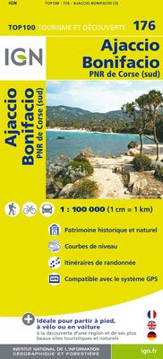TOP176: Ajaccio Bonifacio Map - 1:100,000