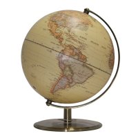 30 cm Embossed ocean globe antique finish with copper metal arm and base. <br><br>  A sophisticated yet humble item that will feel at home anywhere.<br><br>  Size Dia 30 x Ht 41 cm