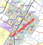 Flat General Reference Wall Map of Adelaide (1.6m)