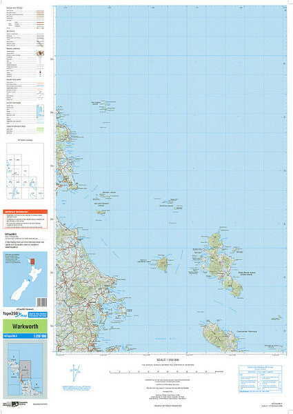 NZ TOPO250-03: Warkworth Map - 1:250,000