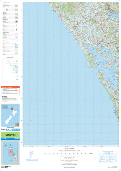 NZ TOPO250-04: Dargaville Map - 1:250,000