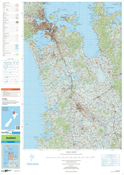 NZ TOPO250-05: Auckland Map - 1:250,000