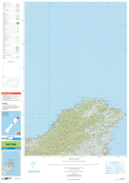 NZ TOPO250-07: East Cape Map - 1:250,000