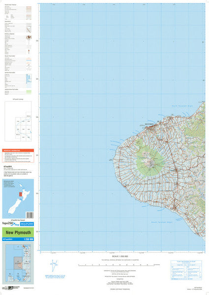 NZ TOPO250-08: New Plymouth Map - 1:250,000
