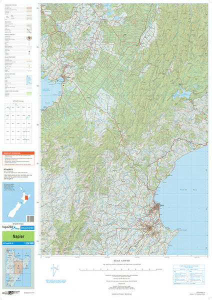 NZ TOPO250-10: Napier Map - 1:250,000
