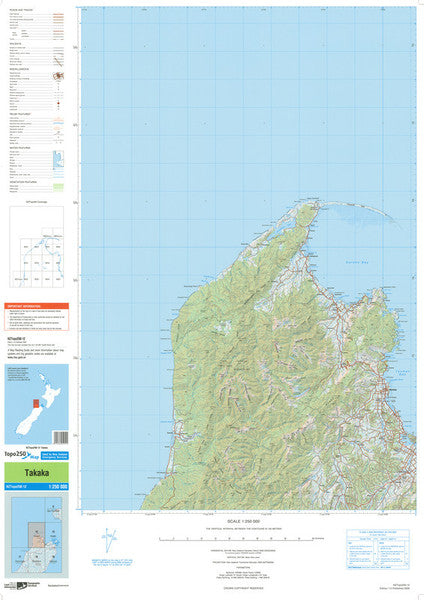 NZ TOPO250-12: Takaka Map - 1:250,000