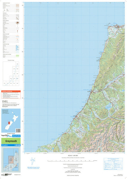 NZ TOPO250-17: Greymouth Map - 1:250,000
