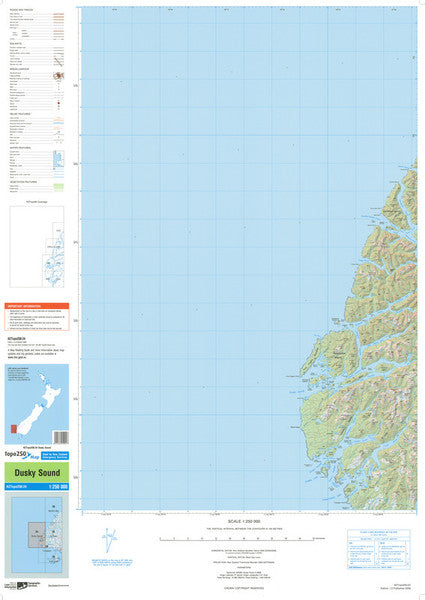 NZ TOPO250-24: Dusky Sound Map - 1:250,000