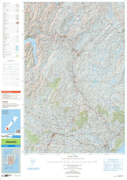 NZ TOPO250-26: Alexandra Map - 1:250,000