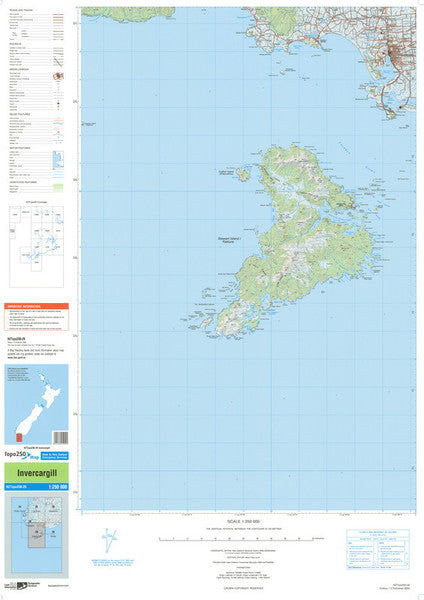 NZ TOPO250-29: Invercargill Map - 1:250,000
