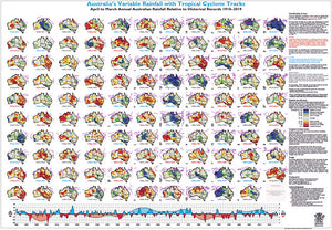 Australia's Variable Rainfall with Tropical Cylone Tracks