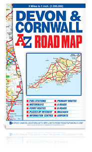 AZ 3 Mile Series - Devon & Cornwall Road Map
