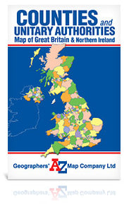 Great Britain Counties & Unitary Authorities Map - AZ