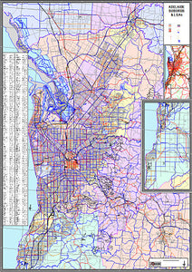 Flat Gen. Ref. Wall Map of Adelaide with LGA (A0)