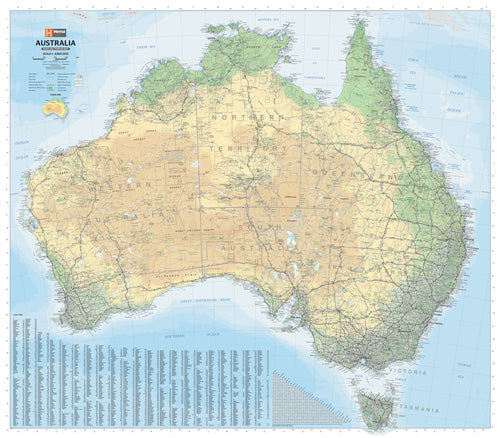 Australia Road and Terrain Large Map - Hema