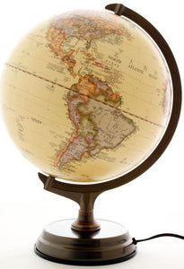 Globe Mercator 30 cm illuminated antique ocean